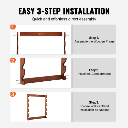 VEVOR 132 lb Gun Rack, Wood Gun Rack Wall Mount, Gun Display Rack holds 5 Rifles, Shotguns, Heavy Duty Wall Storage Display Rifle Rack with Soft