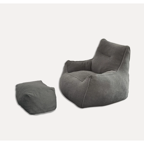 Comfy Goods Giant Foam-Filled Couch Beanbag with Footrest - Grey