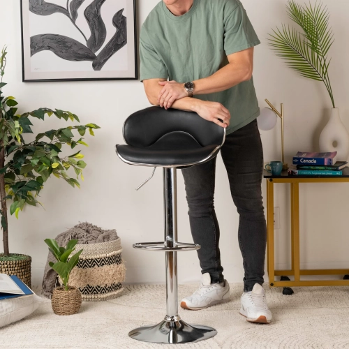 Comfy Goods Modern Leather Dining Chair – Stylish & Comfy - Black