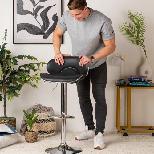 Comfy Goods Modern Leather Dining Chair – Stylish & Comfy - Black