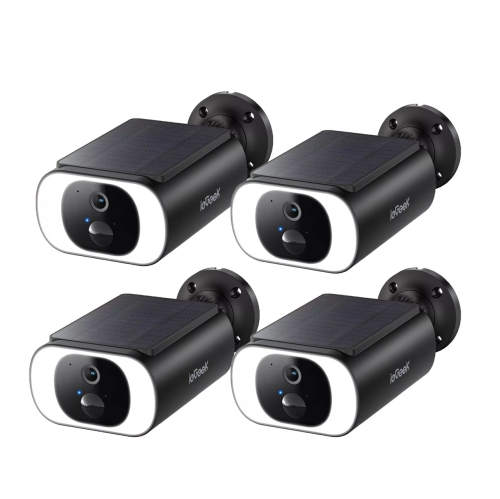 IEGEEK  Solar Security Camera Wireless Outdoor, Always Powered, All-In-One Solar Camera Outdoor Wireless for Home Security, Spotlight, 2K Color Night