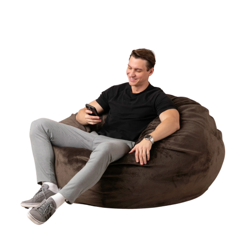 Comfy Goods Giant Foam-Filled Bean Bag Chair - 4ft - Velvet Brown