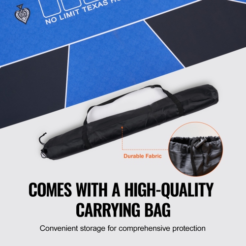 VEVOR 6-8 Players Poker Table Top,70 x 35 Inch Poker Mat for Table,Foldable Poker Table Top with Carrying Bag,Folding Poker Table Topper for Poker