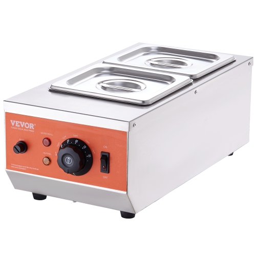 VEVOR 9 Lbs Chocolate Tempering Machine, 2 Tanks Chocolate Melting Pot with TEMP 86~185℉, 800W Stainless Steel Electric Food Warmer For
