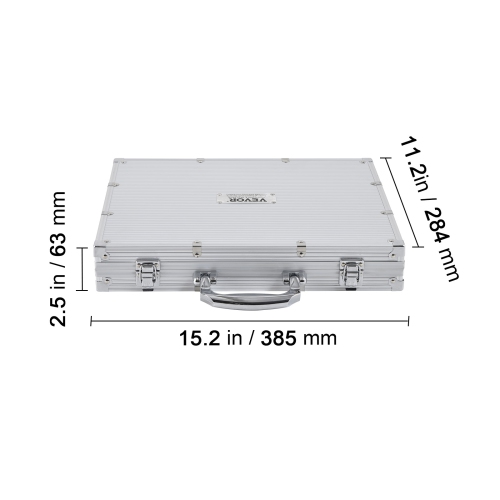 VEVOR 500-Piece Poker Chip Set,Complete Poker Playing Game Set with Aluminum Carrying Case,11.5 Gram Casino Chips,Cards, Buttons and Dices, for Texas