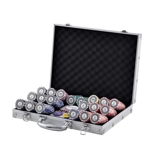 VEVOR 500-Piece Poker Chip Set,Complete Poker Playing Game Set with Aluminum Carrying Case,11.5 Gram Casino Chips,Cards, Buttons and Dices, for Texas