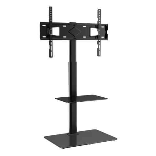 VEVOR 32 to 65 inch TV Stand Mount, Swivel Tall TV Stand, Height Adjustable Portable Floor TV Stand with Tempered Glass Base for Bedroom, Living Room