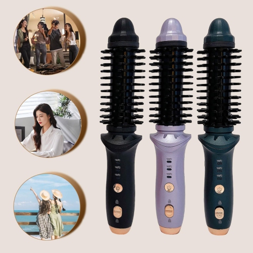Curling Brush,Cordless Rechargeable Hair Curling Brush,Anti-Scald Heated Round Wand 4000mAh,Heated Styling Straightener for Travel
