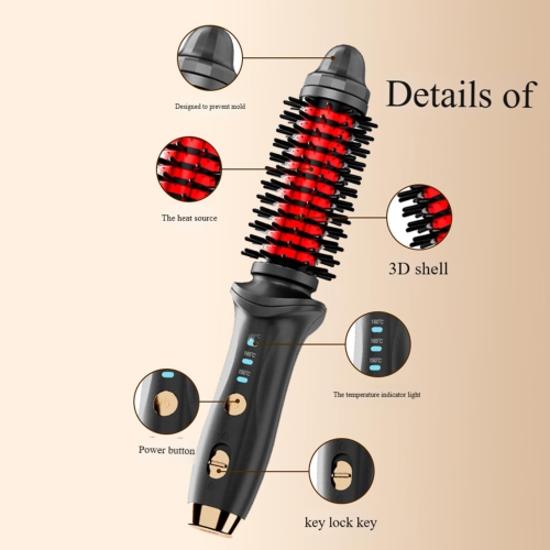 Curling Brush,Cordless Rechargeable Hair Curling Brush,Anti-Scald Heated Round Wand 4000mAh,Heated Styling Straightener for Travel