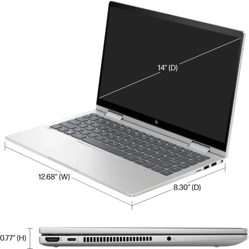 HP Envy x360 2-in-1 14 2024 Laptop, 10-Core Intel Core 5 120U, 14" FHD IPS Touchscreen, Intel Graphics, 8GB DDR4 512GB SSD, Backlit Keyboard,
