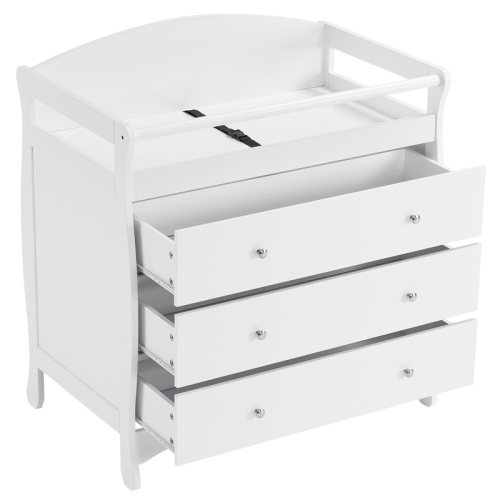 KARL HOME  3 Drawers Wooden Changing Table In In White