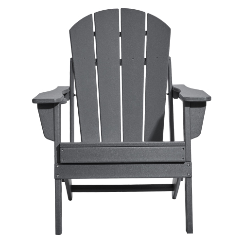VEVOR Set of 2 Adirondack Chair Plastic, All-Weather Portable Folding Fire Pit Chair, Outdoor Adirondack Patio Chair with Cup Holder, with Relaxing