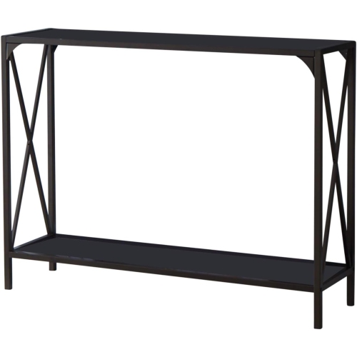 Karl Home – Table console d'entrée à 2 niveaux, 43,3&nbsp;po, noir