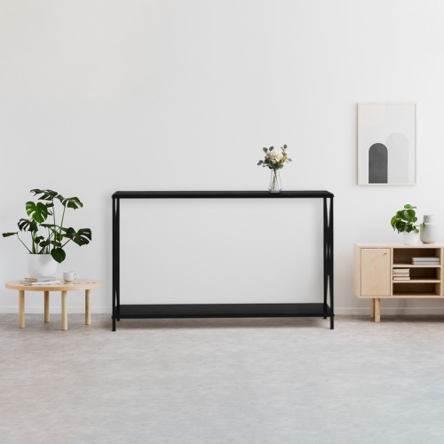Karl Home – Table console d'entrée à 2 niveaux, 43,3 po, noir