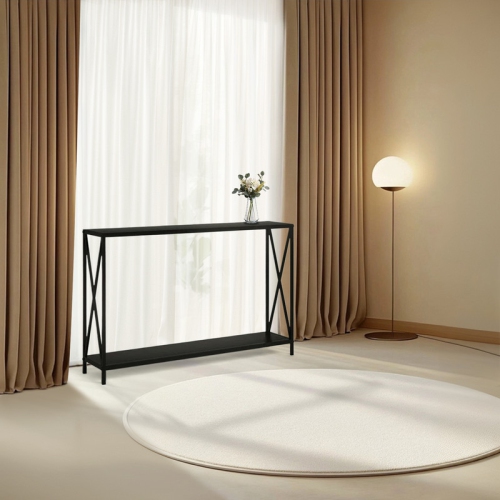 Karl Home – Table console d'entrée à 2 niveaux, 43,3 po, noir