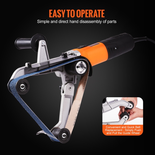VEVOR 1000W Pipe Belt Polisher Sander with 6 Variable Speeds 1100-3200rpm,Professional Belt Sander Grinding Machine with 100PCS Sanding Belts for
