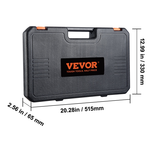 VEVOR 1/2" Drive Impact Socket Set, 33 Piece Socket Set SAE 3/8"-1" and Metric 10-24mm, 6 Point Cr-V Alloy Steel for Auto Repair, Easy-to-Read Size
