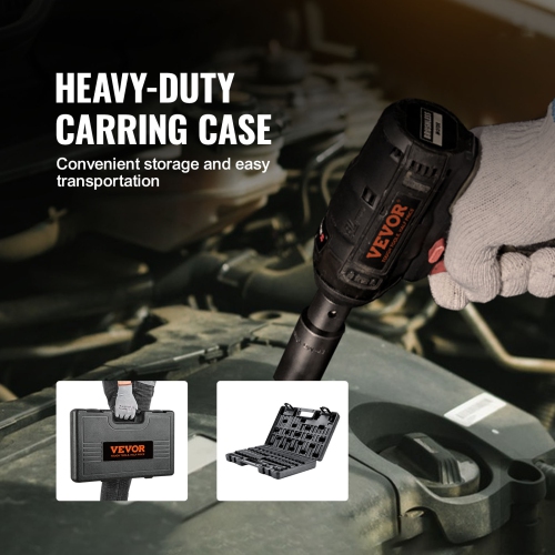 VEVOR 3/8" Drive Impact Socket Set, 48 Piece Socket Set SAE （5/16" -3/4"） & Metric （8-22mm）6 Point Cr-V Drive Extension Bar Universal Joint & Power
