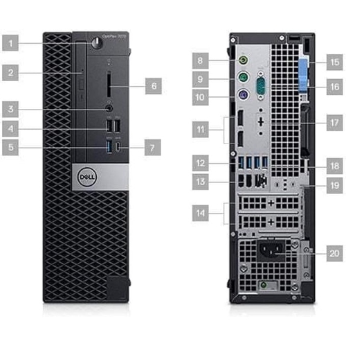Dell OptiPlex 7070 Small Form Factor Desktop - Intel Core i7-9700, 8GB Memory, 256GB SSD, Win 11 Home by DELL - Refurbished condition - Image 3