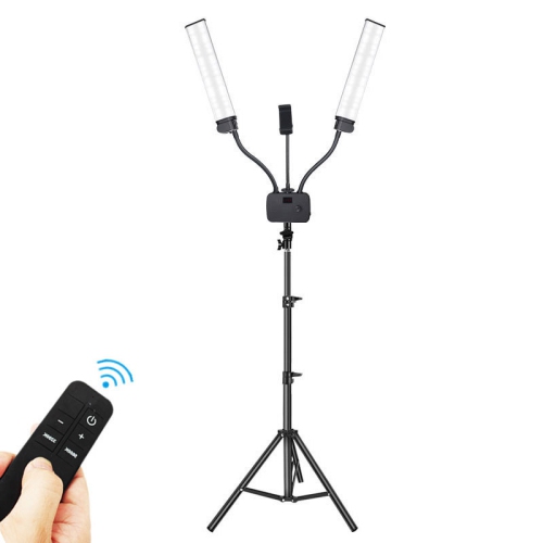 Lampe à égoportrait portative réglable double LED avec trépied et support pour téléphone, lampe LED flexible à 2 points, lampe de photographie