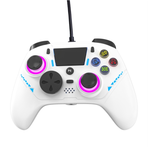 PS5 controller wired game handle six-axis gyroscope somatosensory vibration PS5 bracket and cooling station black PS4/PS5/PC three-platform