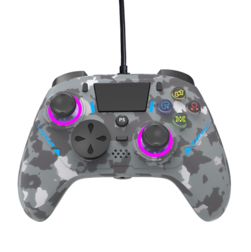 PS5 controller wired game handle six-axis gyroscope somatosensory vibration PS5 bracket and cooling station black PS4/PS5/PC three-platform