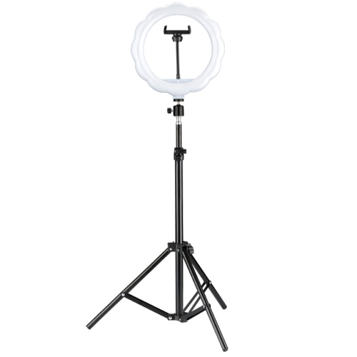 10-inch LED flower-shaped fill light for live studio photography lighting Folding tripod bracket mobile phone ring light 10-inch flower-shaped fill