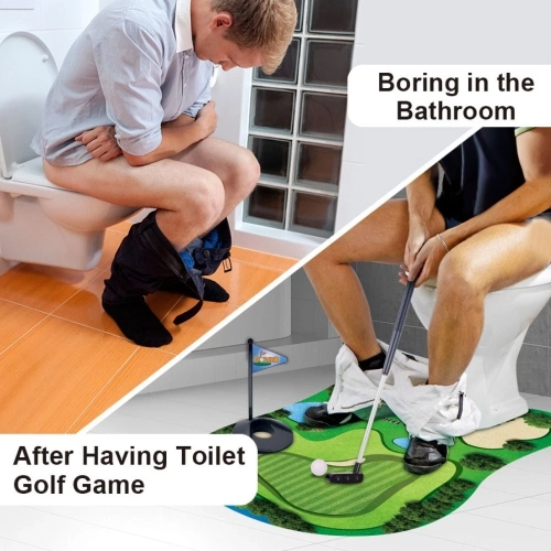 Funny Toilet Golf Game Creative Golf Club Practice Ball Children's Toy