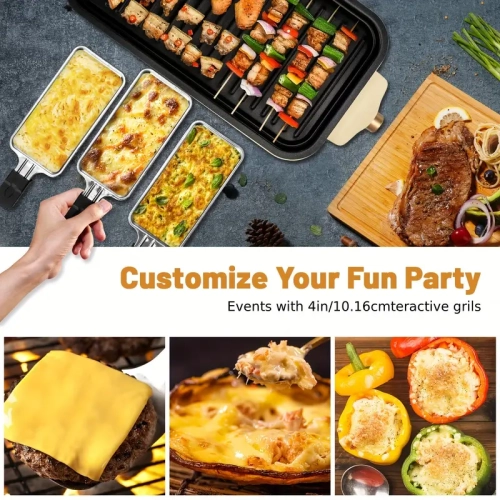 Gril électrique d'intérieur avec cuisson antiadhésive Plaque amovible à contrôle de la température Gril d'intérieur sans fumée 1500 W
