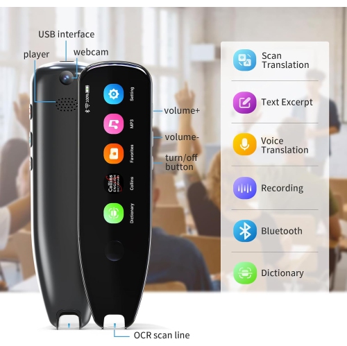Stylo numériseur et lecteur de stylo numérique Traducteur-stylo 112 Langues Scanneur Traducteur pour les apprenants de langues