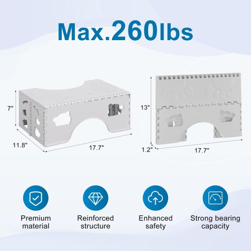 Tabouret de toilette portatif, pot grasse pliable pour adultes, repose-pieds de salle de bain adapté aux aînés et aux enfants