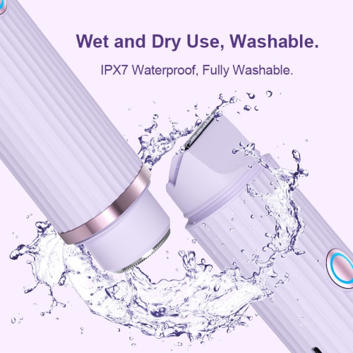 Electric Shaver for Women Waterproof Wet & Dry Hair Razors 2 in 1 Double Head Dual Bikini Hair Trimmer Detachable Head Shaver