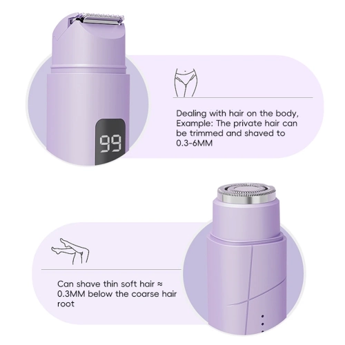 Dual Head Electric Shaver for Women, Wireless Charging Shaver, Portable Mini Bikini Electric Shaver Women's Hair Removal Device