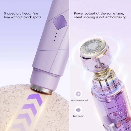 Dual Head Electric Shaver for Women, Wireless Charging Shaver, Portable Mini Bikini Electric Shaver Women's Hair Removal Device