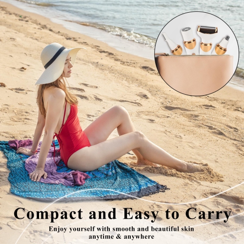 Electric Razors for Women, Cordless Bikini Shaver, 4 in 1 Painless Wet and Dry Waterproof Body Epilator for Home and Travel Use
