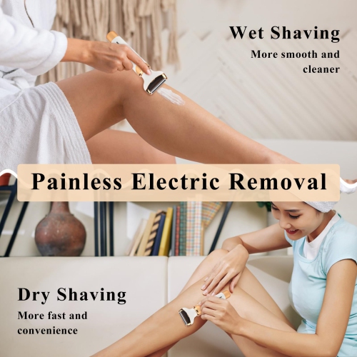 Electric Razors for Women, Cordless Bikini Shaver, 4 in 1 Painless Wet and Dry Waterproof Body Epilator for Home and Travel Use