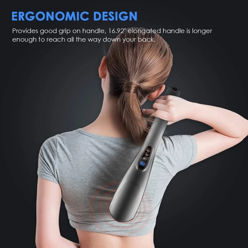 Back Massager, Wireless Handheld Back Massager With 6 Massage Heads, 12 Modes and 10 Intensities, USB Rechargeable for Deep Body Pain Relief