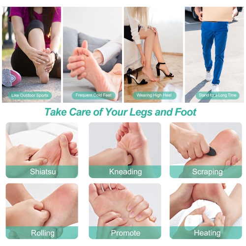 Foot Massager With Heat, Electric Kneading Plantar Fasciitis Treatment Machine, Circulation and Pain Relief for Foot and Calf Massage, Gifts for Dad,