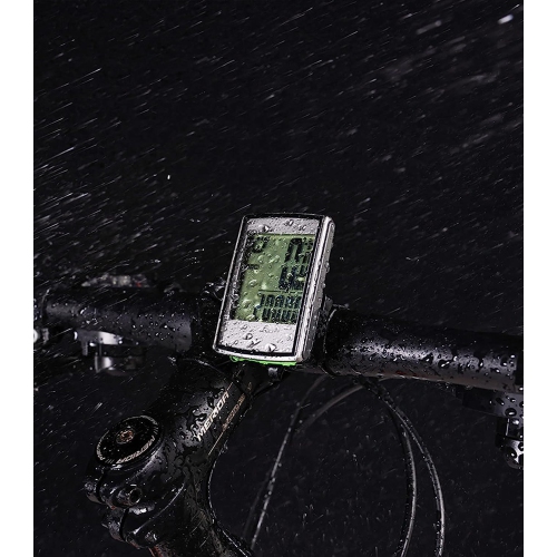 Wireless bicycle computer, waterproof multi-function backlit display, speedometer, odometer, can track speed time