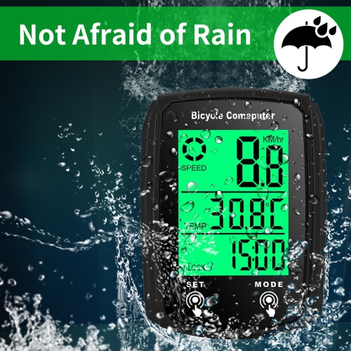 Ordinateur étanche à rétroéclairage à grand écran, mesure précise de la vitesse + statistiques de kilométrage, compatible avec les vélos de route/de