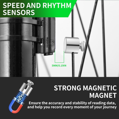 Ordinateur étanche à rétroéclairage à grand écran, mesure précise de la vitesse + statistiques de kilométrage, compatible avec les vélos de route/de