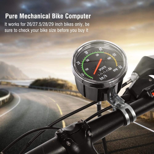 Mechanical bicycle meter, high-precision aluminum alloy odometer, mileage statistics/speedometer, retro disc design