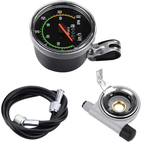 Mechanical bicycle meter, high-precision aluminum alloy odometer, mileage statistics/speedometer, retro disc design