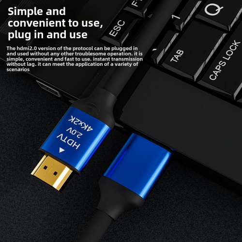 hdmi cable version 2.0, 4k computer monitor connection cable, tv projector data hd cable, 3 meters