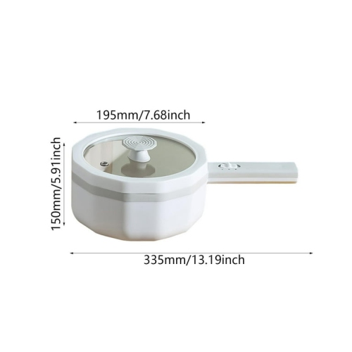 Casserole de cuisson électrique multifonction tout-en-un Poêle à frire pour étudiants Nouilles dortoirs – Blanc
