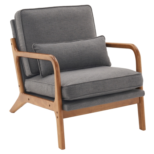 Karl Home Mid Century Solid Wood Accent Chair Gray