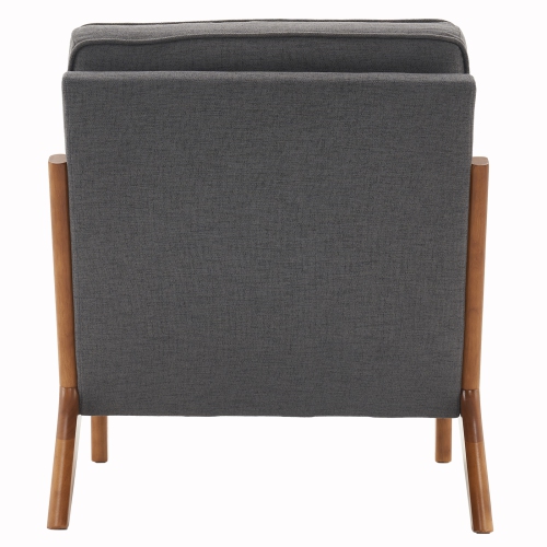 Karl Home – Fauteuil d'appoint en bois massif Mid Century, gris