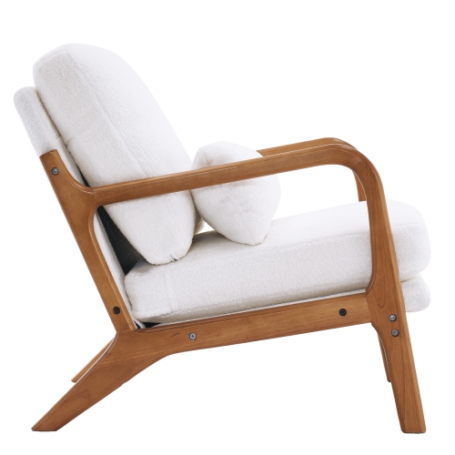 Karl Home Mid Century Solid Wood Accent Chair White