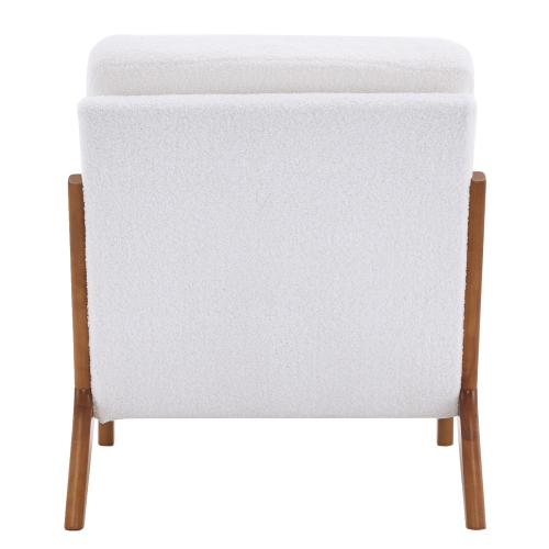 Karl Home Mid Century Solid Wood Accent Chair White
