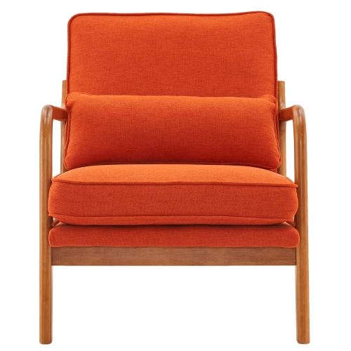 Karl Home Mid Century Solid Wood Accent Chair Orange